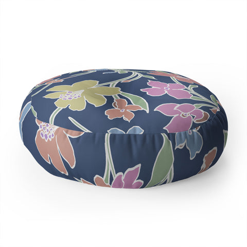 Gabriela Fuente Floral CLub Floor Pillow Round