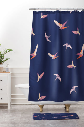 Gabriela Fuente Fly with me Shower Curtain And Mat