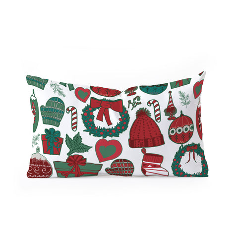 Gabriela Fuente Fun Christmas Oblong Throw Pillow