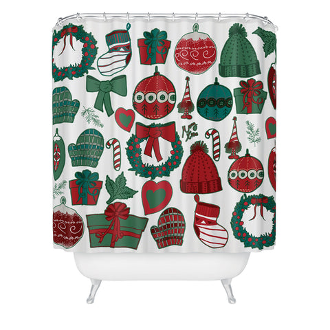 Gabriela Fuente Fun Christmas Shower Curtain