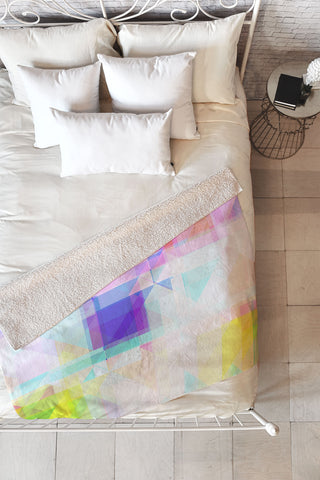 Gabriela Fuente geometric splash Fleece Throw Blanket