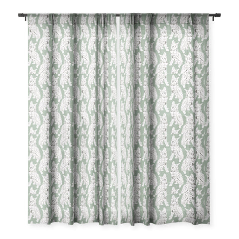 Gabriela Fuente Green Miaw Sheer Window Curtain