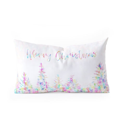 Gabriela Fuente Happy Christmas Oblong Throw Pillow