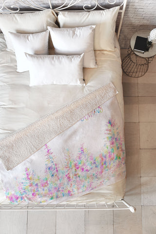 Gabriela Fuente Happy Christmas Fleece Throw Blanket