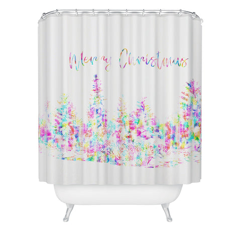 Gabriela Fuente Happy Christmas Shower Curtain