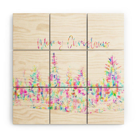 Gabriela Fuente Happy Christmas Wood Wall Mural