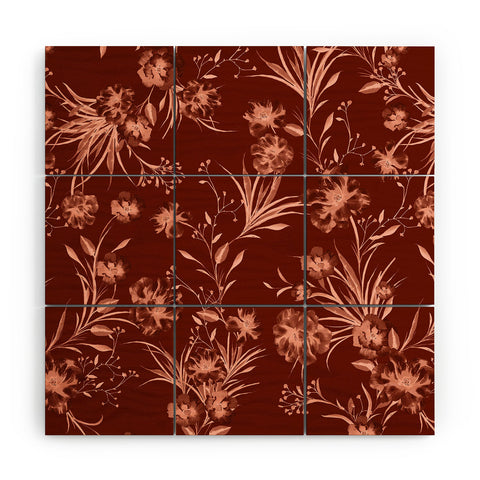 Gabriela Fuente Holiday floral Wood Wall Mural