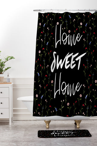 Gabriela Fuente Home sweet home floral Shower Curtain And Mat