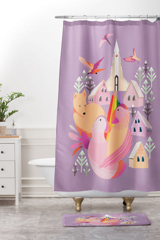 Gabriela Fuente Iceland Pride Shower Curtain And Mat