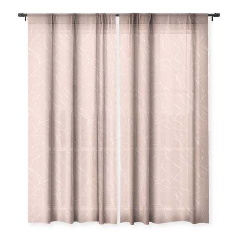 Gabriela Fuente line pink Sheer Window Curtain