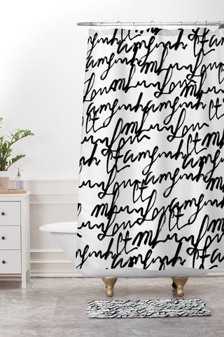 Gabriela Fuente lost words Shower Curtain And Mat