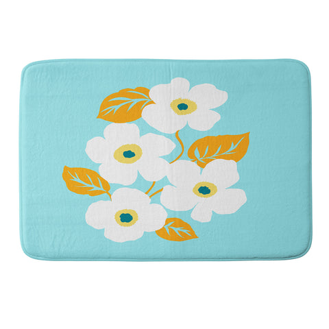Gabriela Fuente Minimal Floral Memory Foam Bath Mat