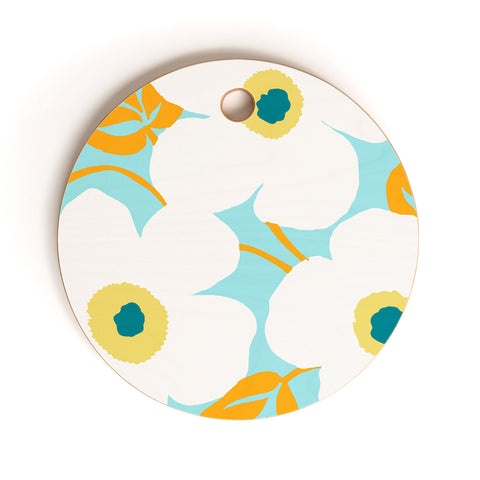Gabriela Fuente Minimal Floral Cutting Board Round