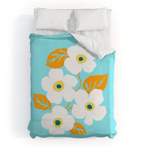 Gabriela Fuente Minimal Floral Duvet Cover