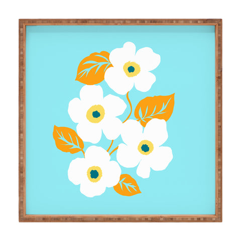 Gabriela Fuente Minimal Floral Square Tray