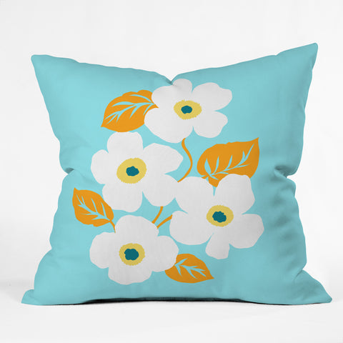 Gabriela Fuente Minimal Floral Outdoor Throw Pillow