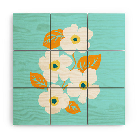 Gabriela Fuente Minimal Floral Wood Wall Mural