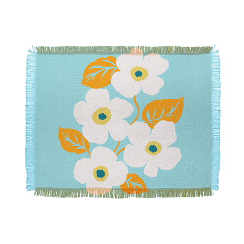 Gabriela Fuente Minimal Floral Throw Blanket