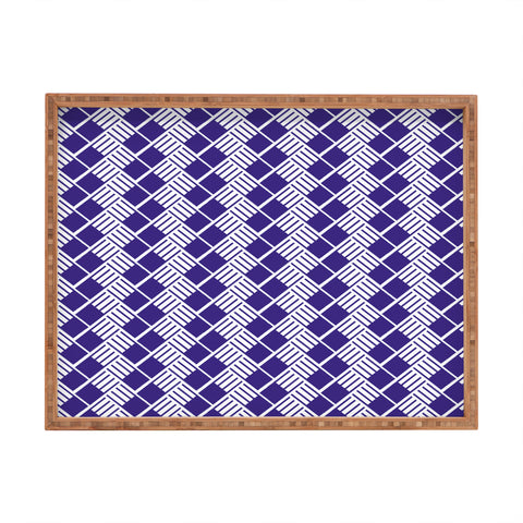 Gabriela Fuente Navy Flow Rectangular Tray