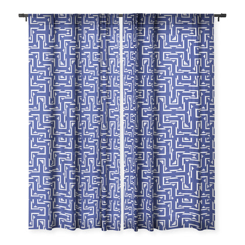 Gabriela Fuente NavyGeo Sheer Window Curtain