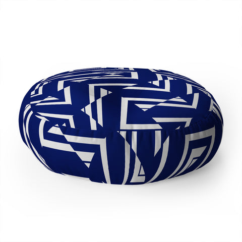 Gabriela Fuente NavyGeo Floor Pillow Round