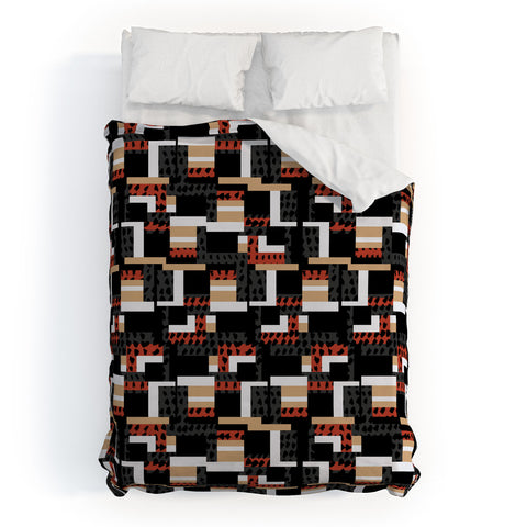 Gabriela Fuente Neutral Geo Duvet Cover