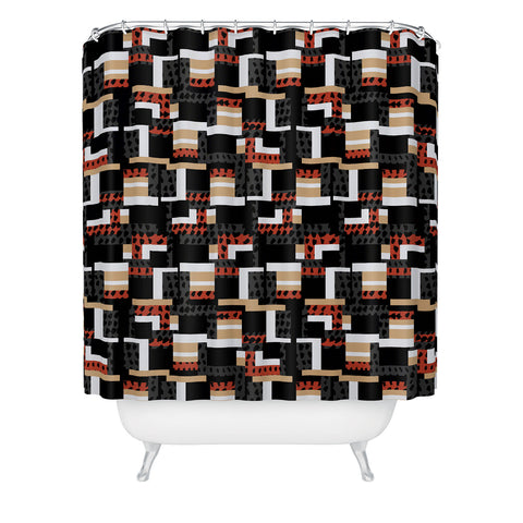 Gabriela Fuente Neutral Geo Shower Curtain