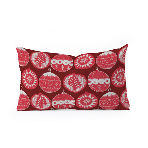 Gabriela Fuente Noel rouge Oblong Throw Pillow