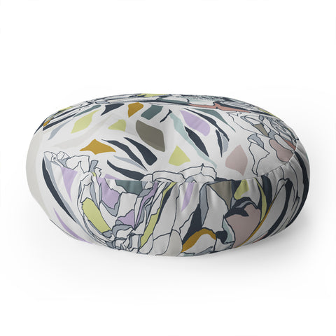 Gabriela Fuente nordic floral Floor Pillow Round