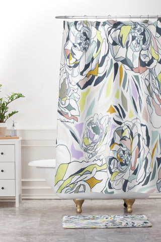 Gabriela Fuente nordic floral Shower Curtain And Mat