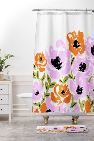 Gabriela Fuente pink fun Shower Curtain And Mat