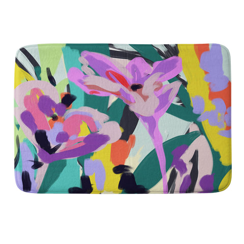 Gabriela Fuente Pink splash Memory Foam Bath Mat