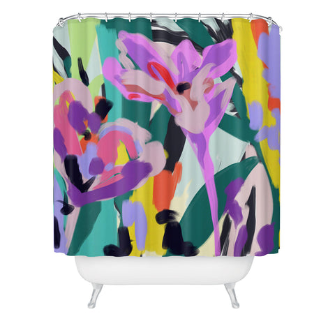 Gabriela Fuente Pink splash Shower Curtain