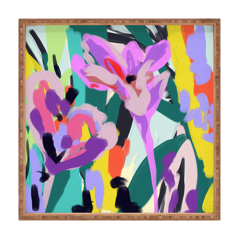 Gabriela Fuente Pink splash Square Tray