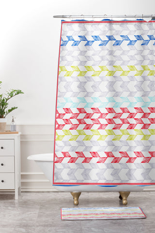 Gabriela Fuente Riley Shower Curtain And Mat