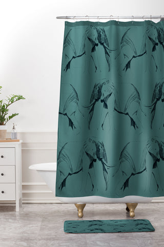 Gabriela Fuente The Elephant in the Room 2 Shower Curtain And Mat