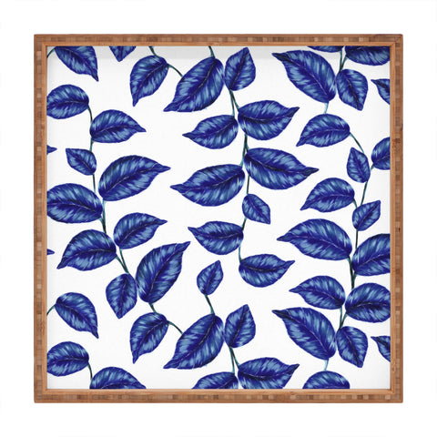 Gabriela Fuente Tropical Blue Square Tray