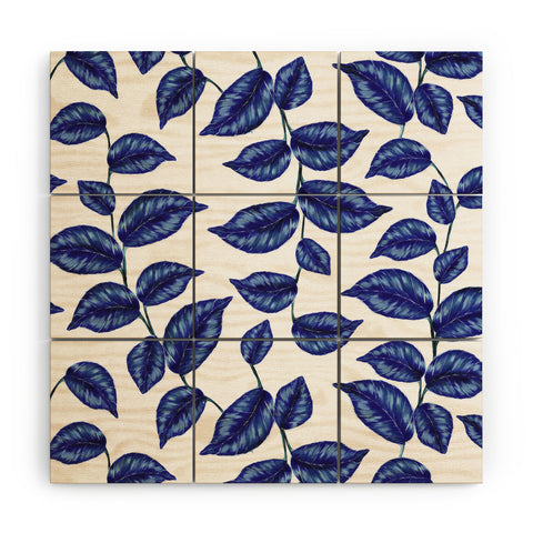 Gabriela Fuente Tropical Blue Wood Wall Mural