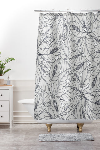 Gabriela Fuente tropical white Shower Curtain And Mat