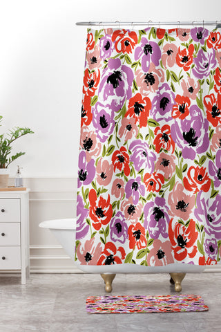 Gabriela Fuente Ultra Flora Shower Curtain And Mat