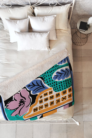 Gabriela Fuente Vacation Abstraction Fleece Throw Blanket