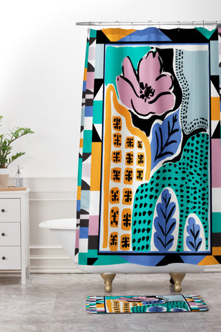 Gabriela Fuente Vacation Abstraction Shower Curtain And Mat