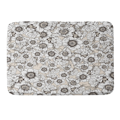 Gabriela Fuente White garden Memory Foam Bath Mat