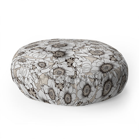 Gabriela Fuente White garden Floor Pillow Round