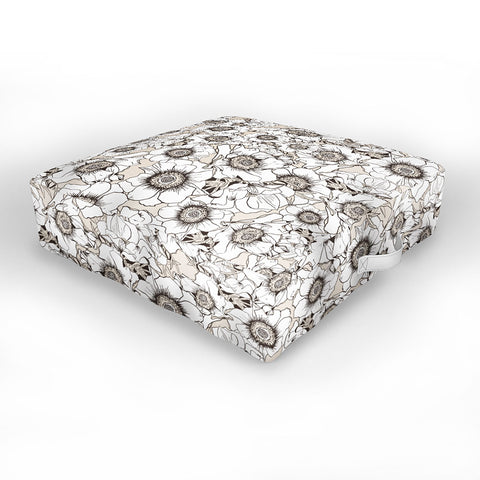 Gabriela Fuente White garden Outdoor Floor Cushion