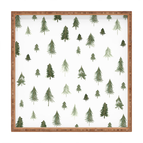 Gabriela Fuente winter forest Square Tray