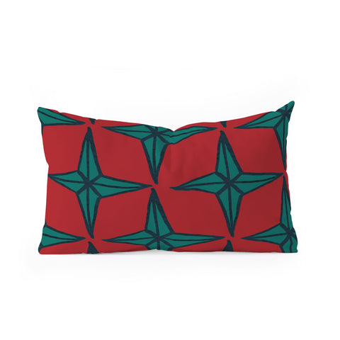 Gabriela Fuente Xmas Star Oblong Throw Pillow