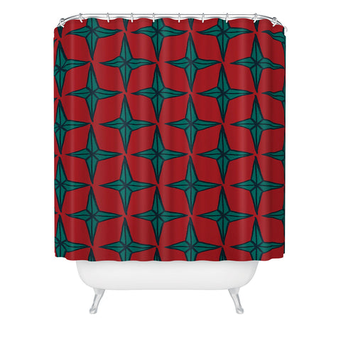 Gabriela Fuente Xmas Star Shower Curtain