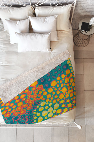 Gabriela Larios Alegra Bright Fleece Throw Blanket