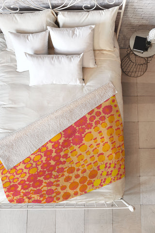 Gabriela Larios Alegra Orange Fleece Throw Blanket